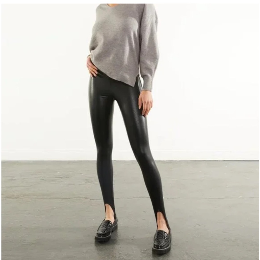 Commando Faux Leather Stirrup Leggings